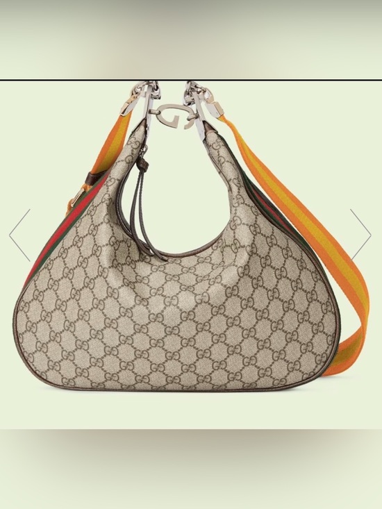 Gucci Handbags - Gucci/Beige GG Supreme Shoulder Hobo Bag with Removable Striped Strap/NWT!